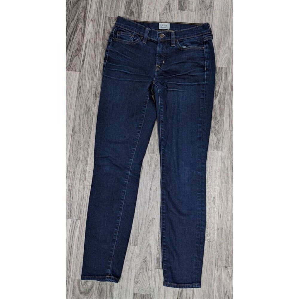 J. Crew Womens Size 25 Pockets Toothpick Skinny Whiskered‎ Denim Blue Jeans